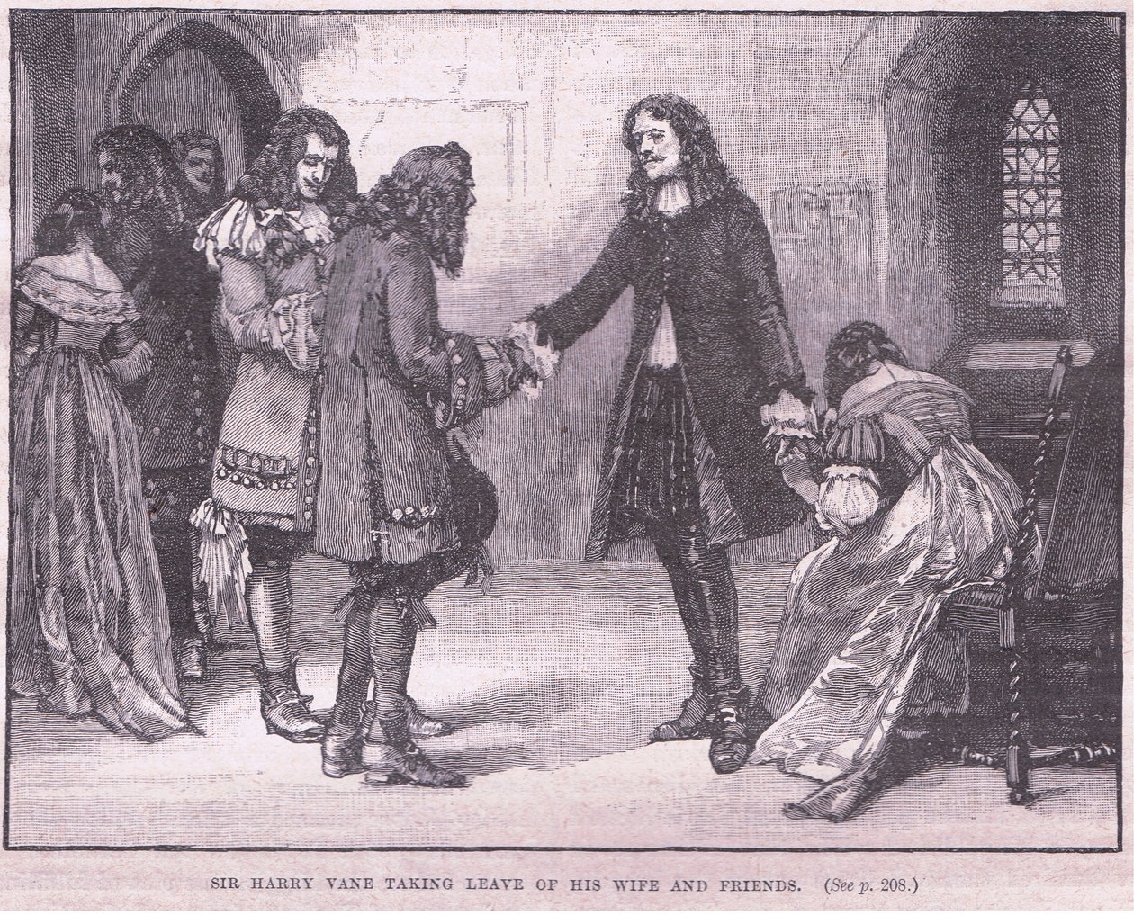 Sir Henry Vane búcsút vesz feleségétől és barátaitól alkotó: Walter Stanley Paget