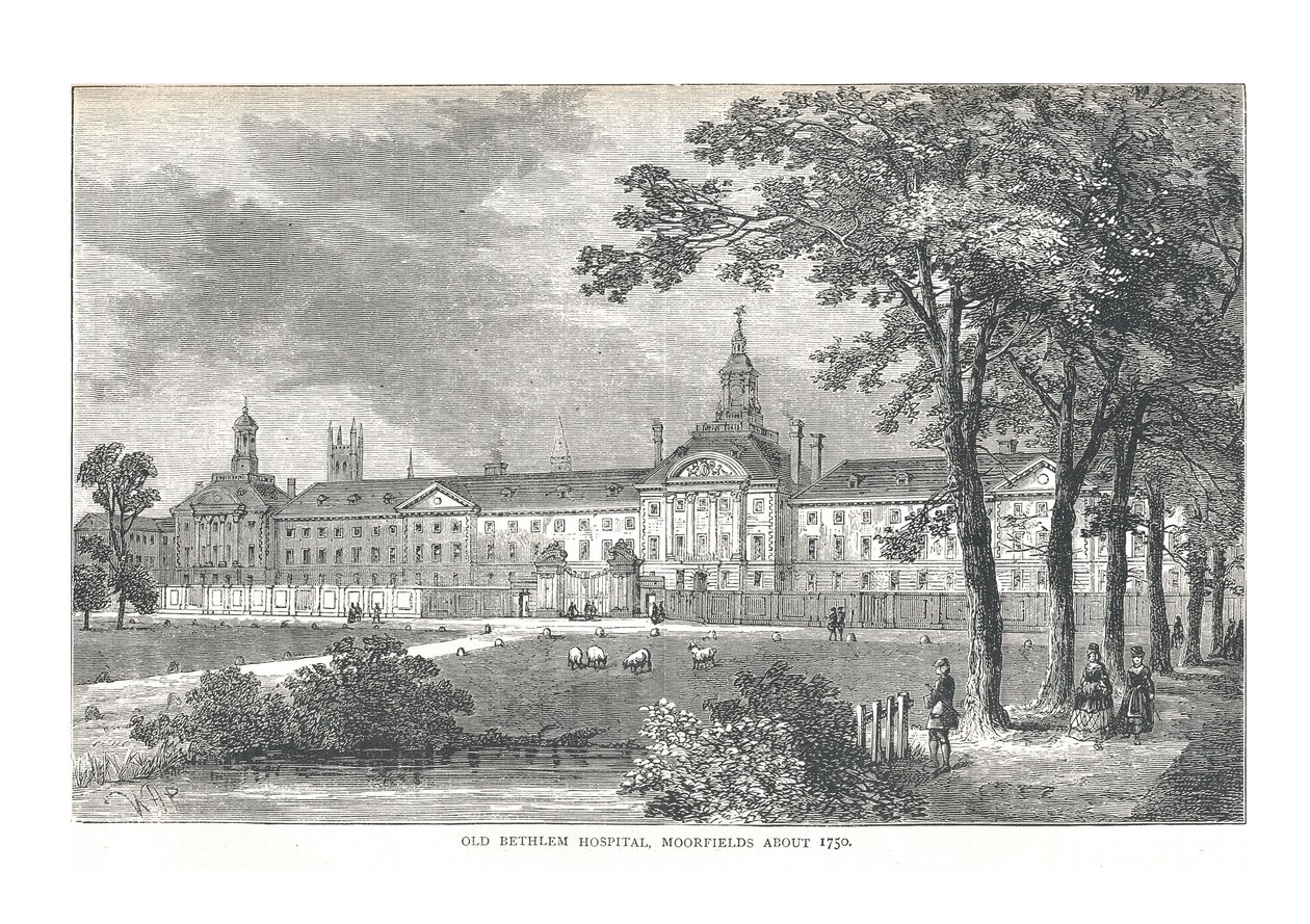 Régi Bethlem Kórház. Moorfields 1750, 1878 körül alkotó: Walter Thornbury