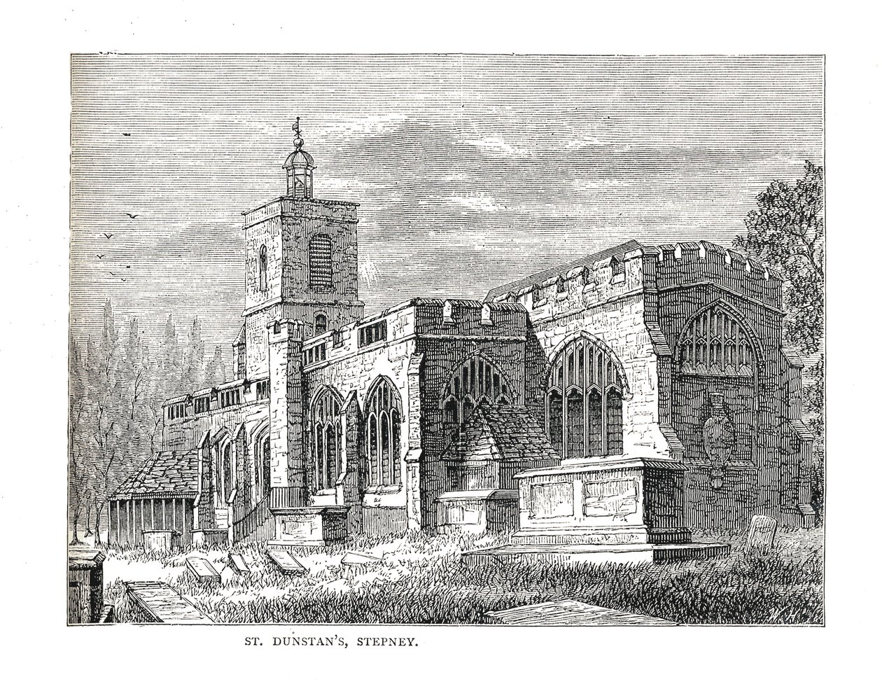 St.Dunstans Stepney. 1803-ban készült kilátásból alkotó: Walter Thornbury