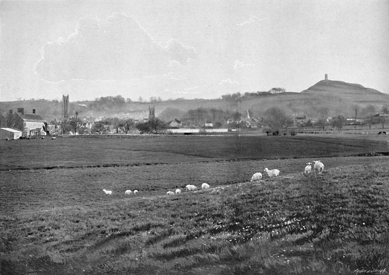 Glastonbury és a Tor, 1896 alkotó: Walter Tully