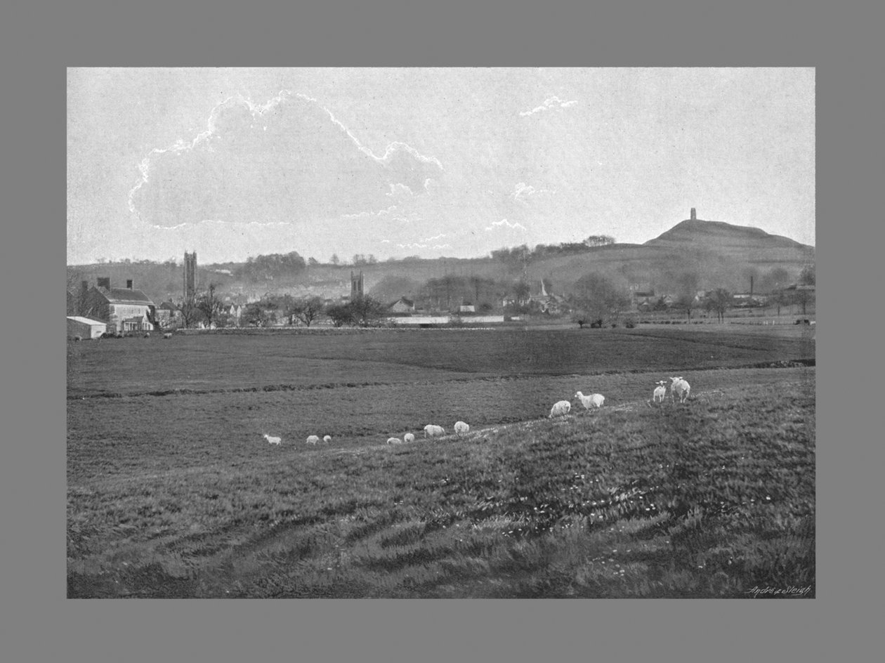 Glastonbury és a Tor, c1900 alkotó: Walter Tully