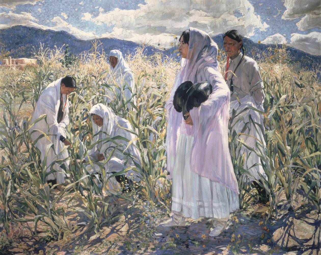 Indiai kukorica, Taos (olaj, vászon) alkotó: Walter Ufer