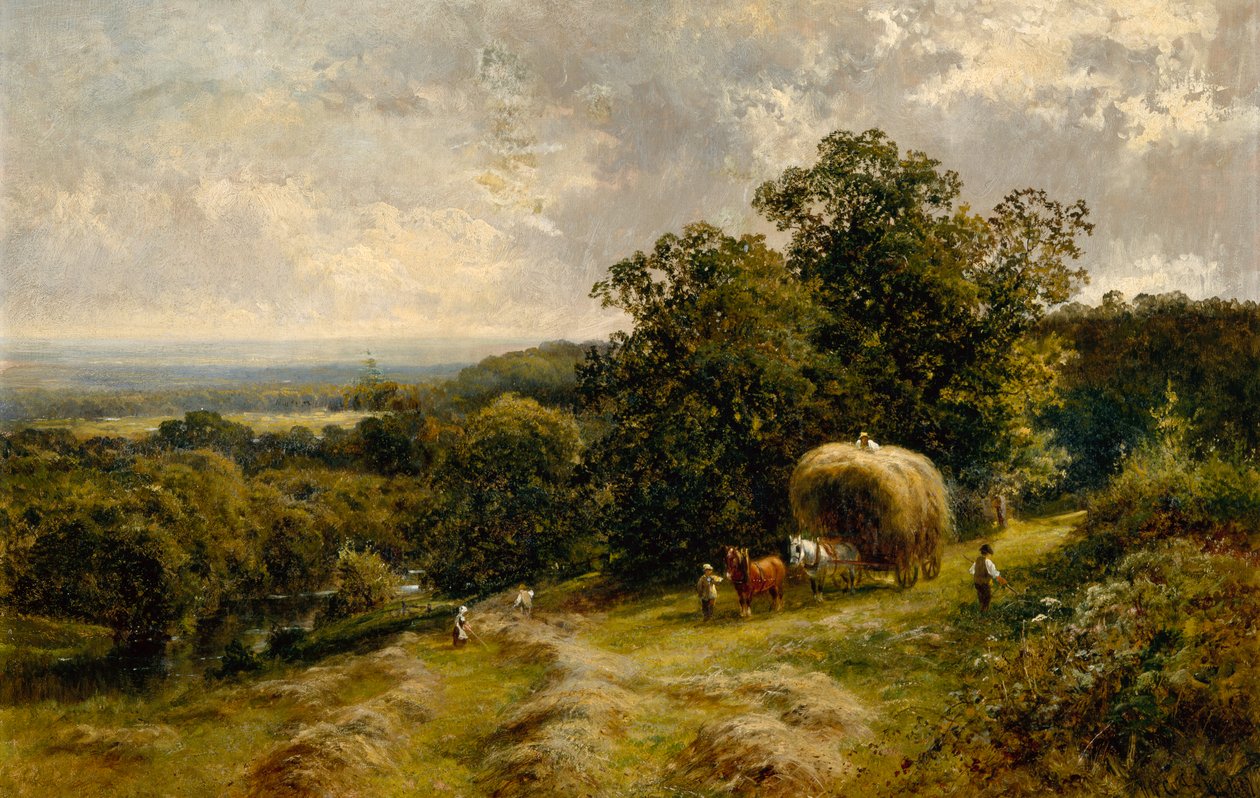 Carting Hay Brockham közelében, Surrey államban alkotó: Walter Wallor Caffyn