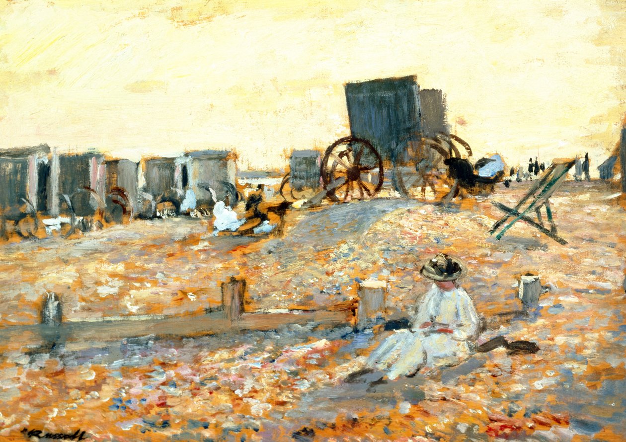 Beach Scene (olaj a panelen) alkotó: Walter Westley Russell