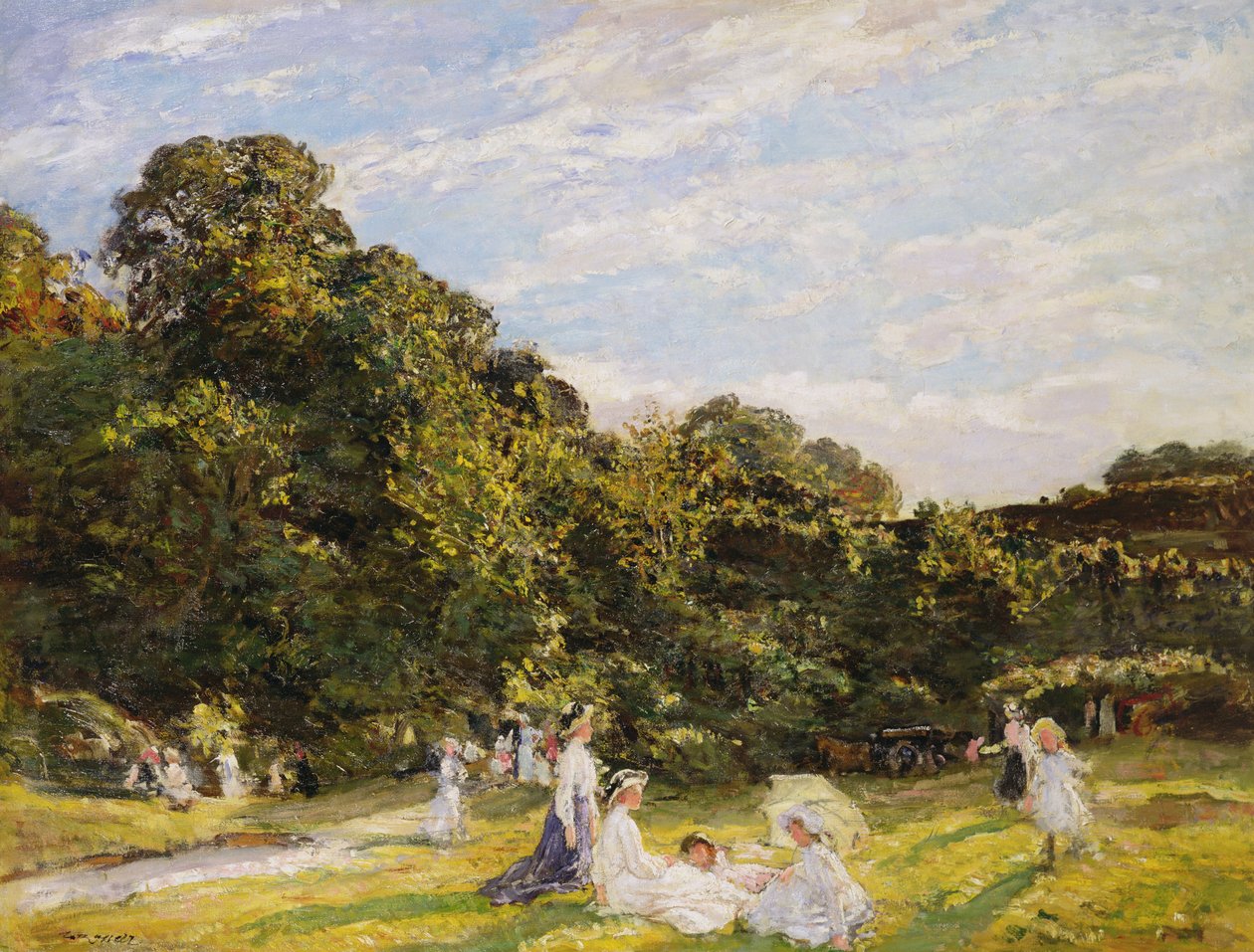 Piknik a Hampstead Heath-en (olaj, vászon) alkotó: Walter Westley Russell
