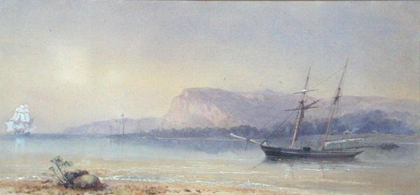 Hajók a horgonynál (akvarell papíron) alkotó: Walter William May