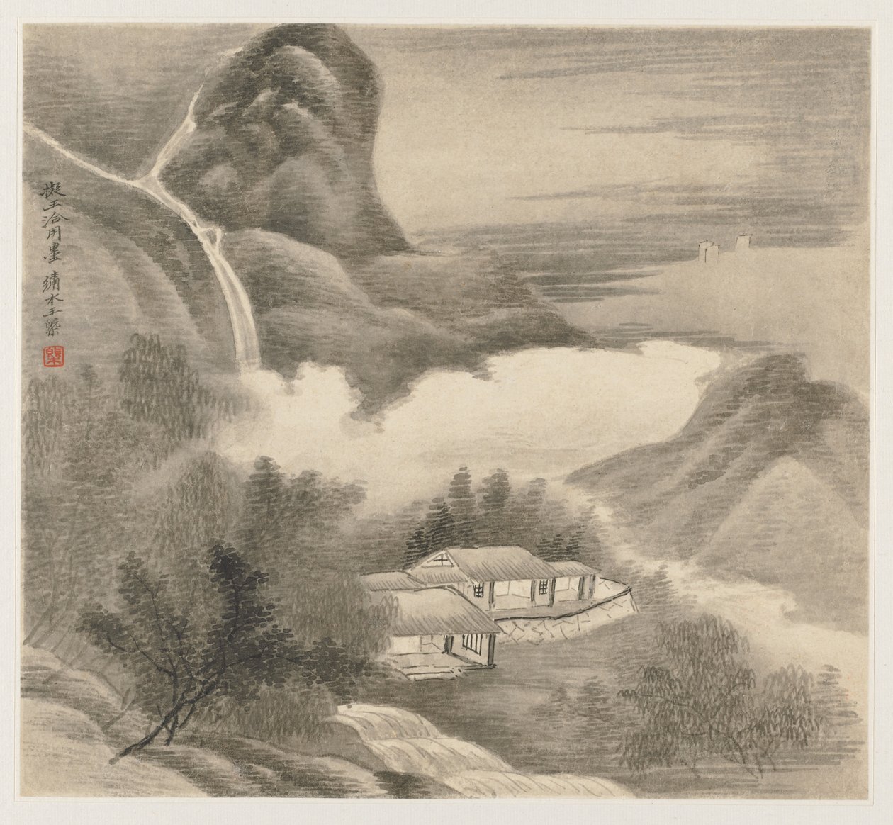 Tájképek albuma: 5. levél, 1677. alkotó: Wang Gai