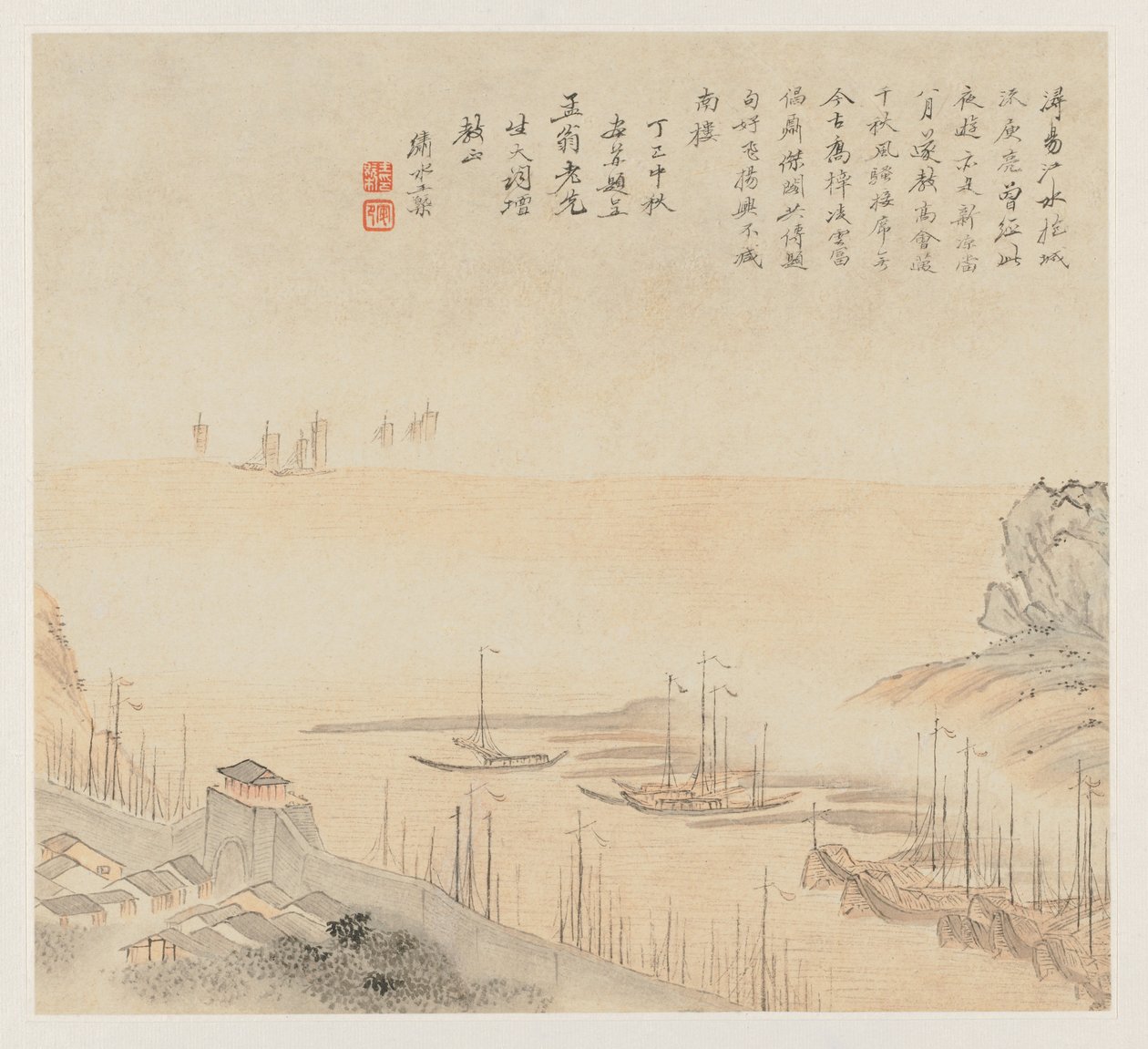 Tájképek albuma: 1677. 8. levél. alkotó: Wang Gai