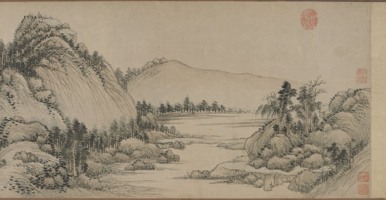 Lakóhely a Fuchun-hegységben Huang Gongwang (Csing-dinasztia) után, 1672 (tinta és szín a papíron) alkotó: Wang Hui