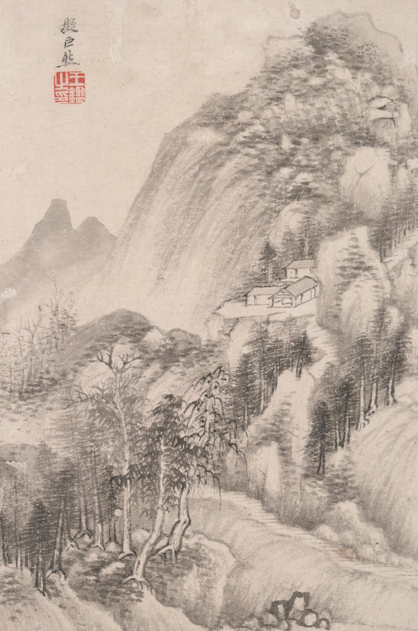Táj különböző régi mesterek stílusában: Táj Juran után (aktív i. e. 10. század) alkotó: Wang Jian