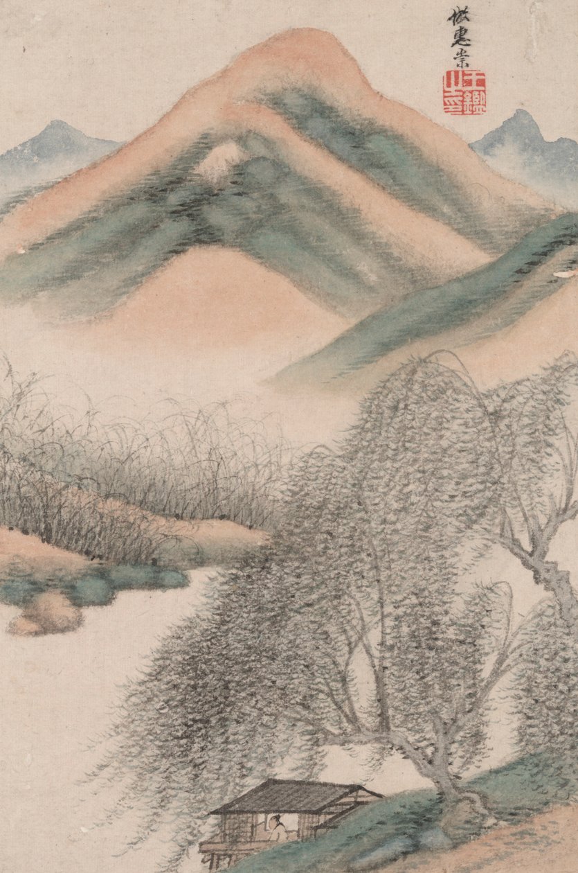 Tájak régi mesterek stílusában; Tájkép Hui Chong után (965 alkotó: Wang Jian