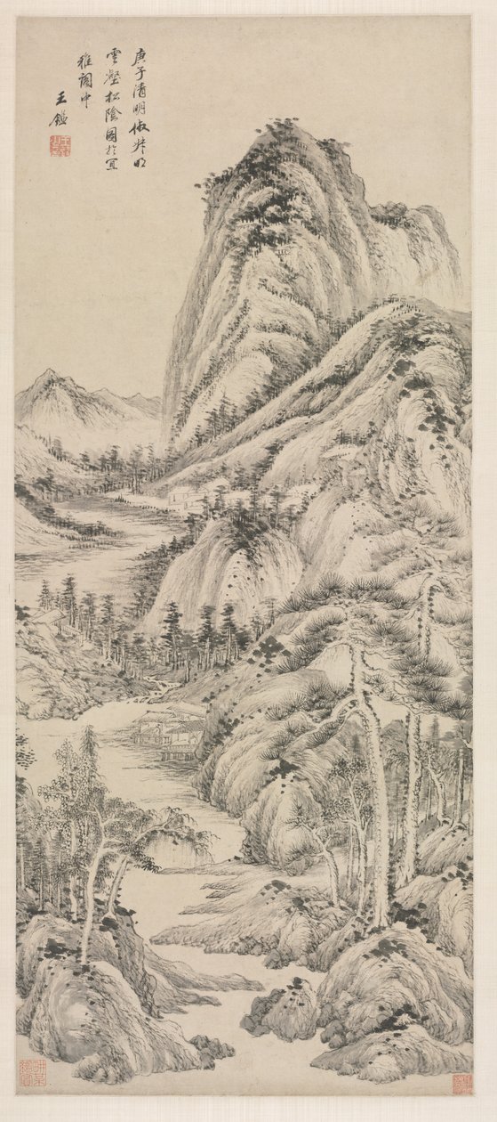 Fenyők árnyéka egy felhős völgyben, 1660. alkotó: Wang Jian