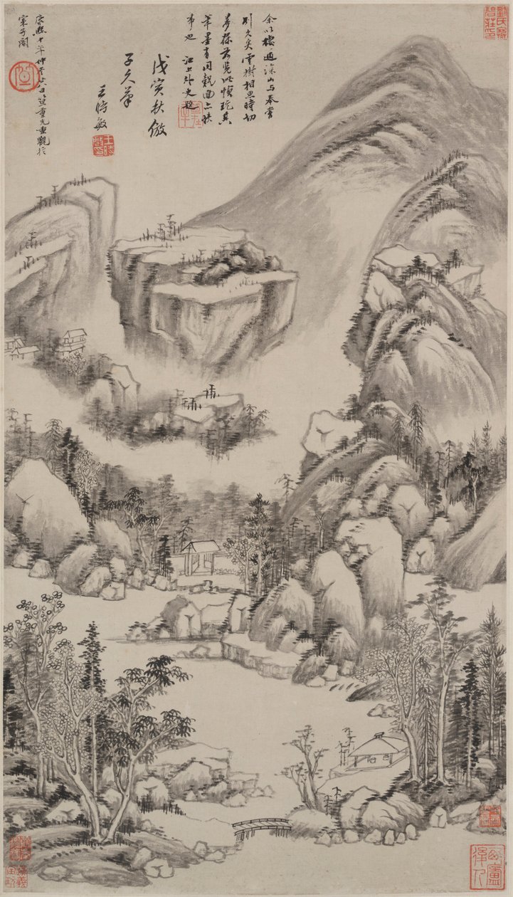 Táj Huang Gongwang stílusában alkotó: Wang Shimin