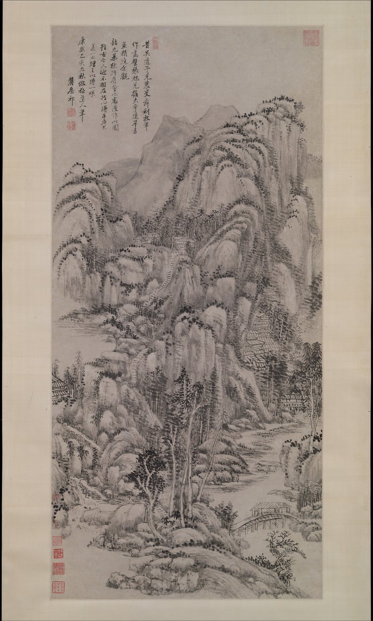 Táj Wu Zhen után, 1695-ben. alkotó: Wang Yuanqi