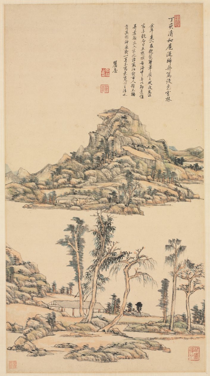 Táj Ni Zan színstílusában alkotó: Wang Yuanqi