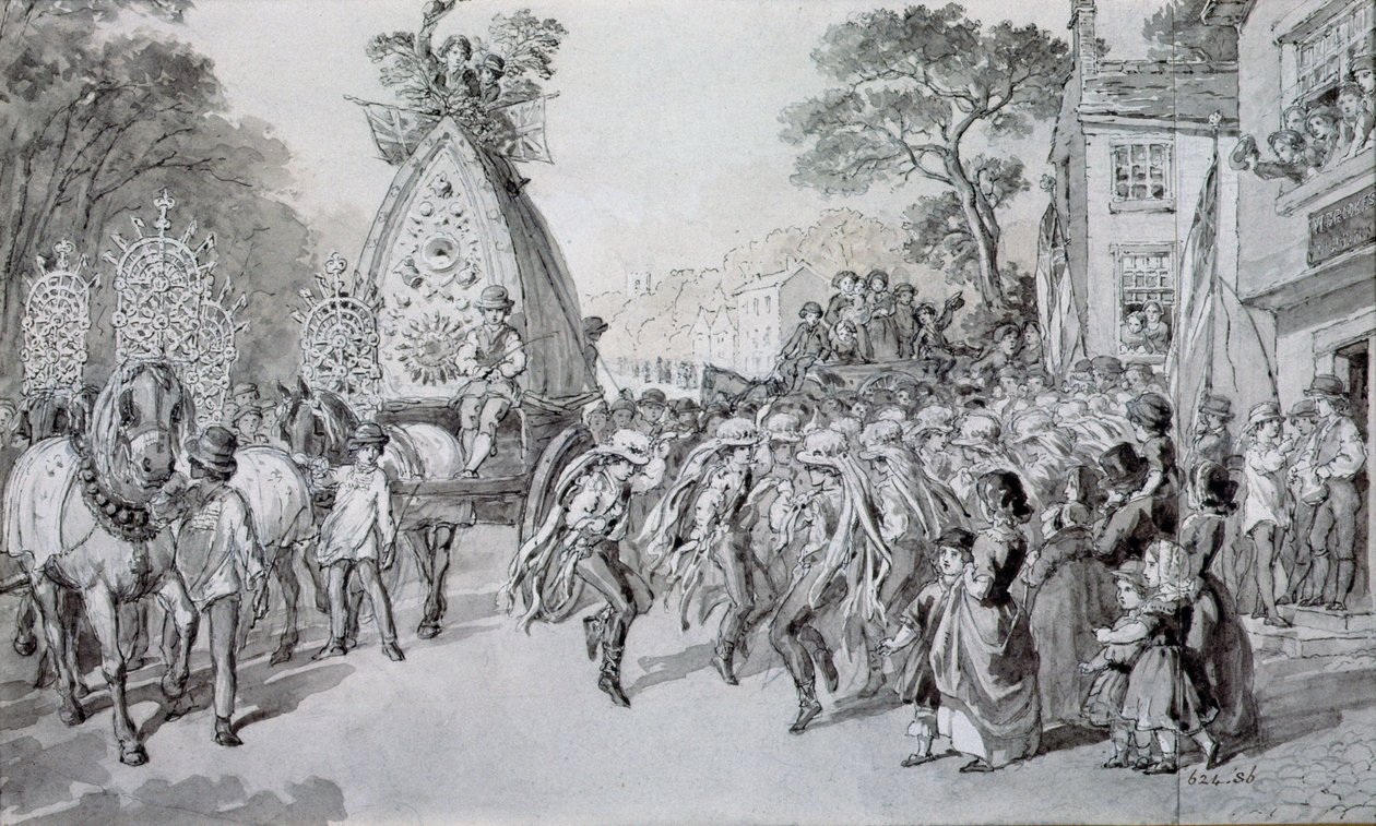 Május elseje Bowdonban, Cheshire-ben alkotó: Warwick Brookes