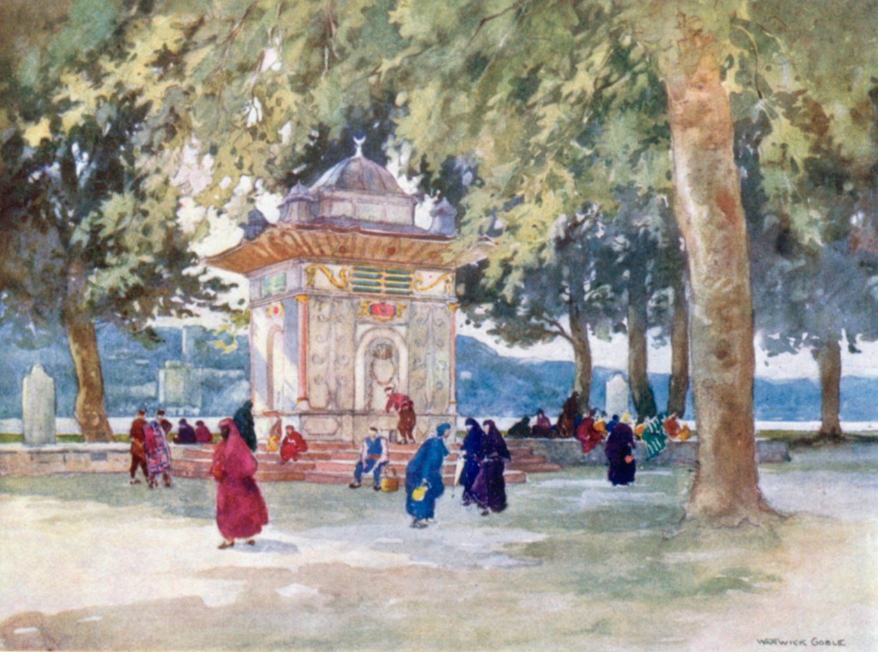 Szökőkút a Boszporusz partján (színes litográfia) alkotó: Warwick (after) Goble