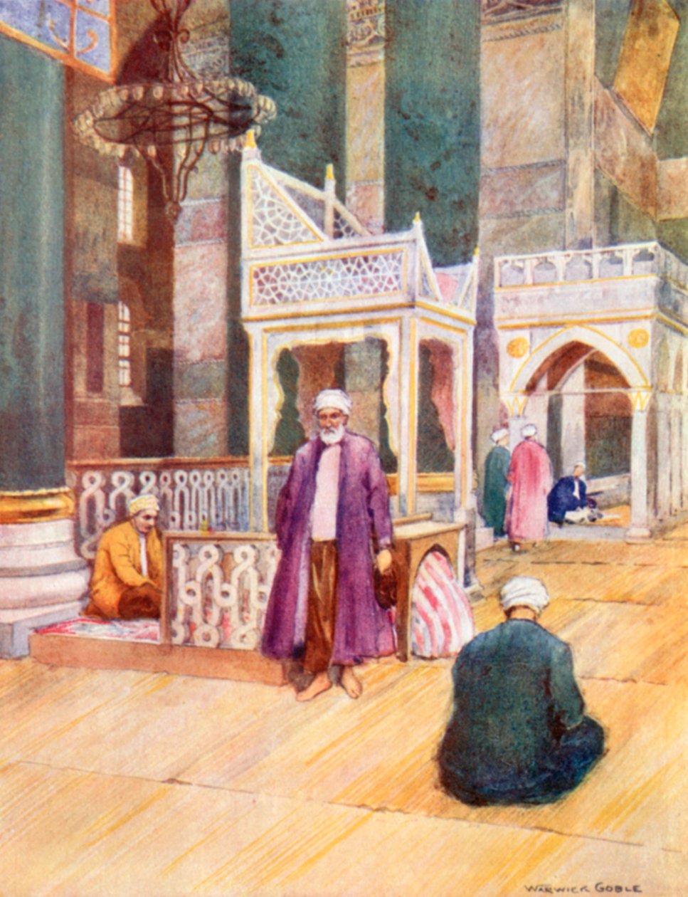 A Szent Szophia belseje (színes litográfia) alkotó: Warwick (after) Goble