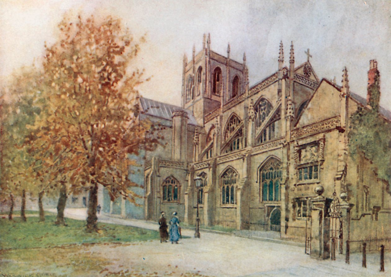Sherborne apátság délkeletről (színes litográfia) alkotó: Warwick (after) Goble
