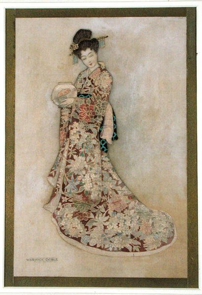 Gésa Girl (akvarell és arany vászon) alkotó: Warwick Goble