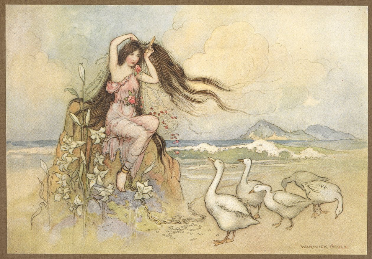 Marziella a Tengerparton A két tortából. alkotó: Warwick Goble