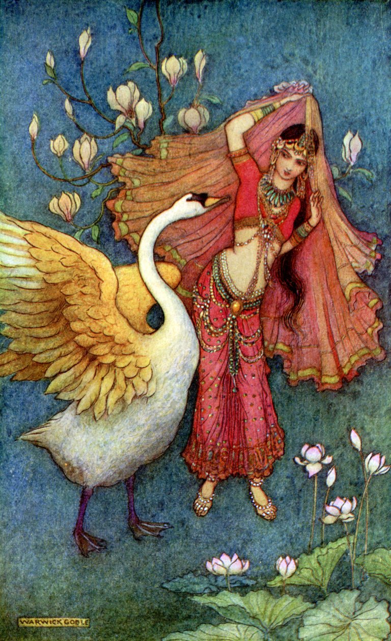Dayamanti hercegnő és a hattyúhírnök alkotó: Warwick Goble