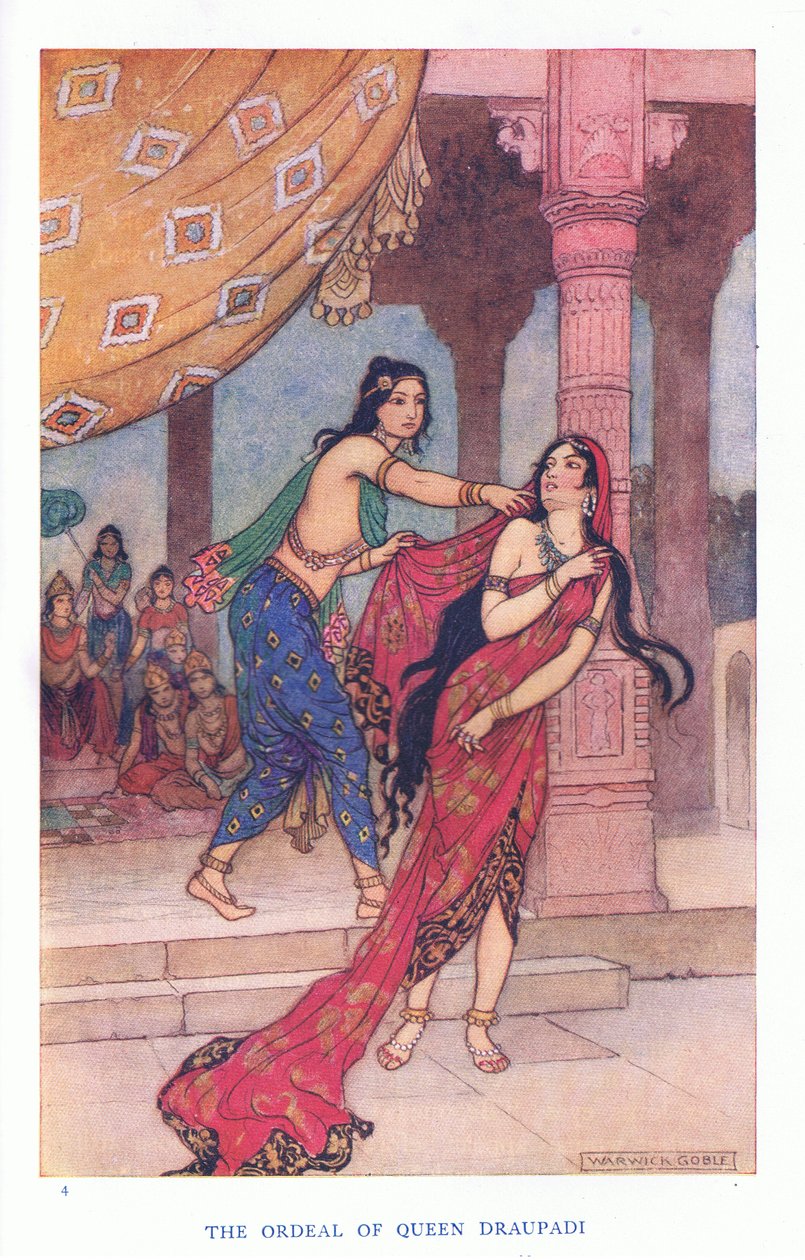 Draupad királynő megpróbáltatásai (színes litó) alkotó: Warwick Goble