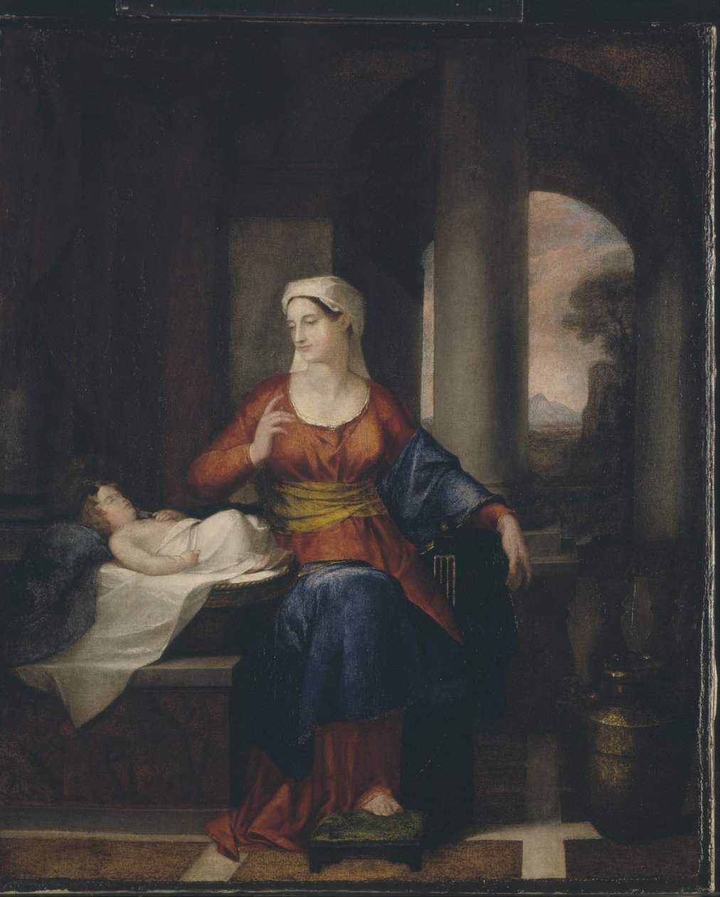 Anya nézi a gyermekét alkotó: Washington Allston