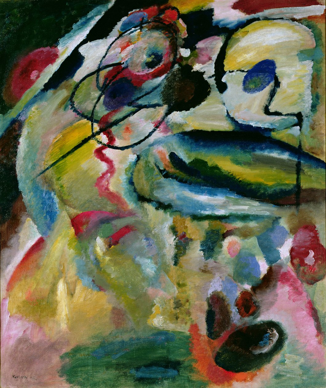 Absztrakt kompozíció, 1911 alkotó: Wassily Kandinsky