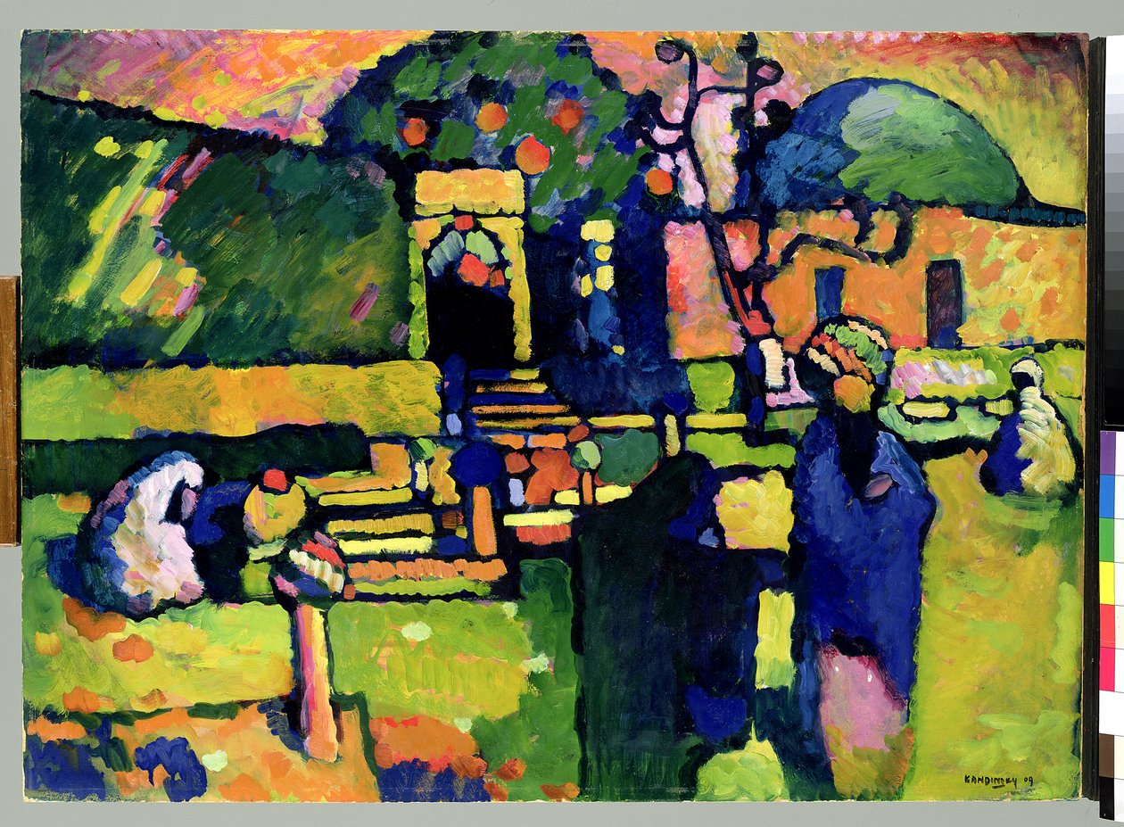 Arab temető, 1909 (olaj, karton) alkotó: Wassily Kandinsky