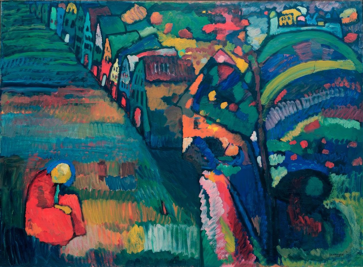Kép házakkal alkotó: Wassily Kandinsky
