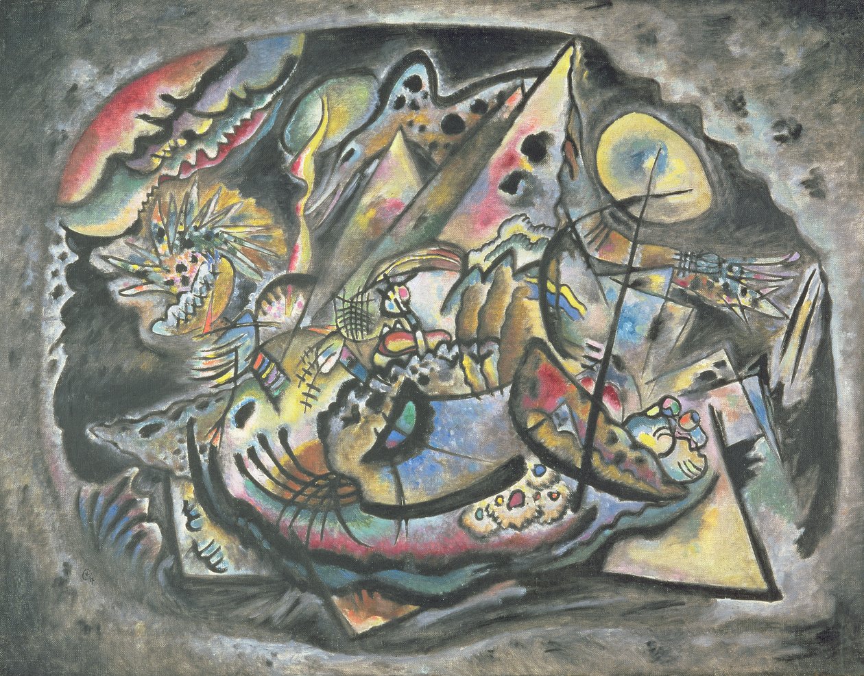 Összetétel: A szürke ovális, 1917 alkotó: Wassily Kandinsky