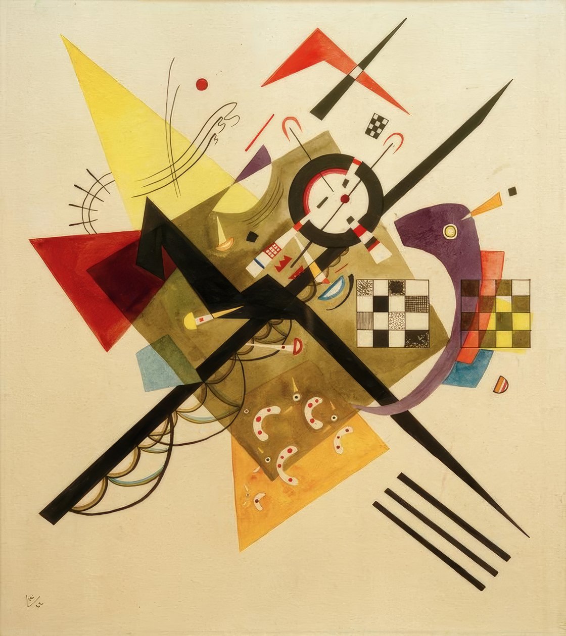 Tervezet az Auf Weiss II számára alkotó: Wassily Kandinsky