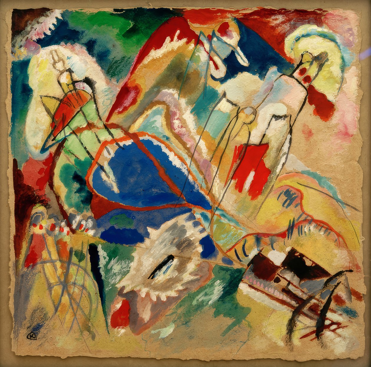 Tervezet improvizációhoz 30, (ágyúk) alkotó: Wassily Kandinsky