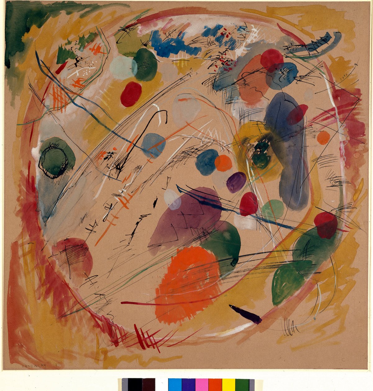 Expresszionizmus: „Körben”” Vaszilij Kandinszkij akvarellje alkotó: Wassily Kandinsky
