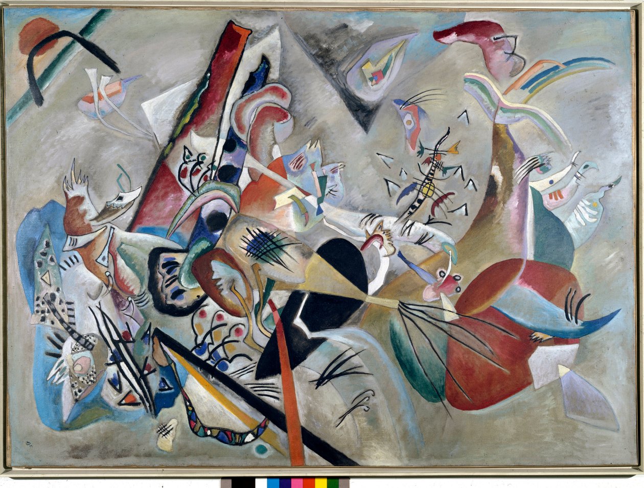 Expresszionizmus: „Szürkében” Vaszilij Kandinszkij (vagy Vaszilij Kandinszkij vagy Kandinszkij, 1866-1944) festménye. 1919 Magángyűjtemény alkotó: Wassily Kandinsky