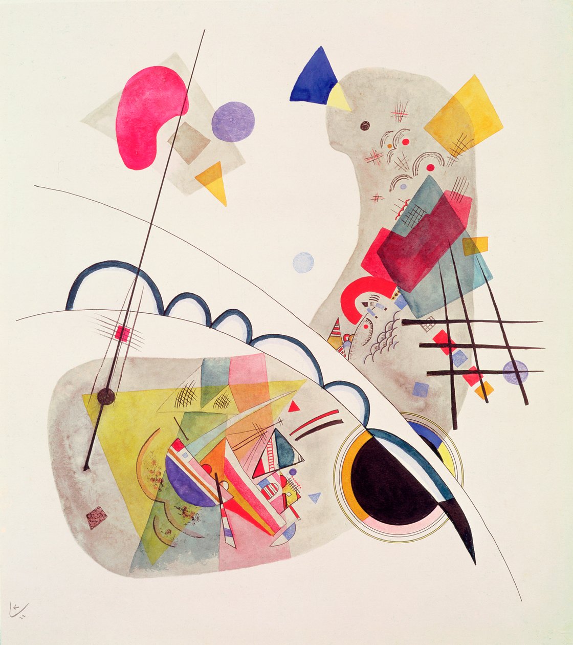 Grave Forme, 1922 (toll és tinta, wc, papír) alkotó: Wassily Kandinsky