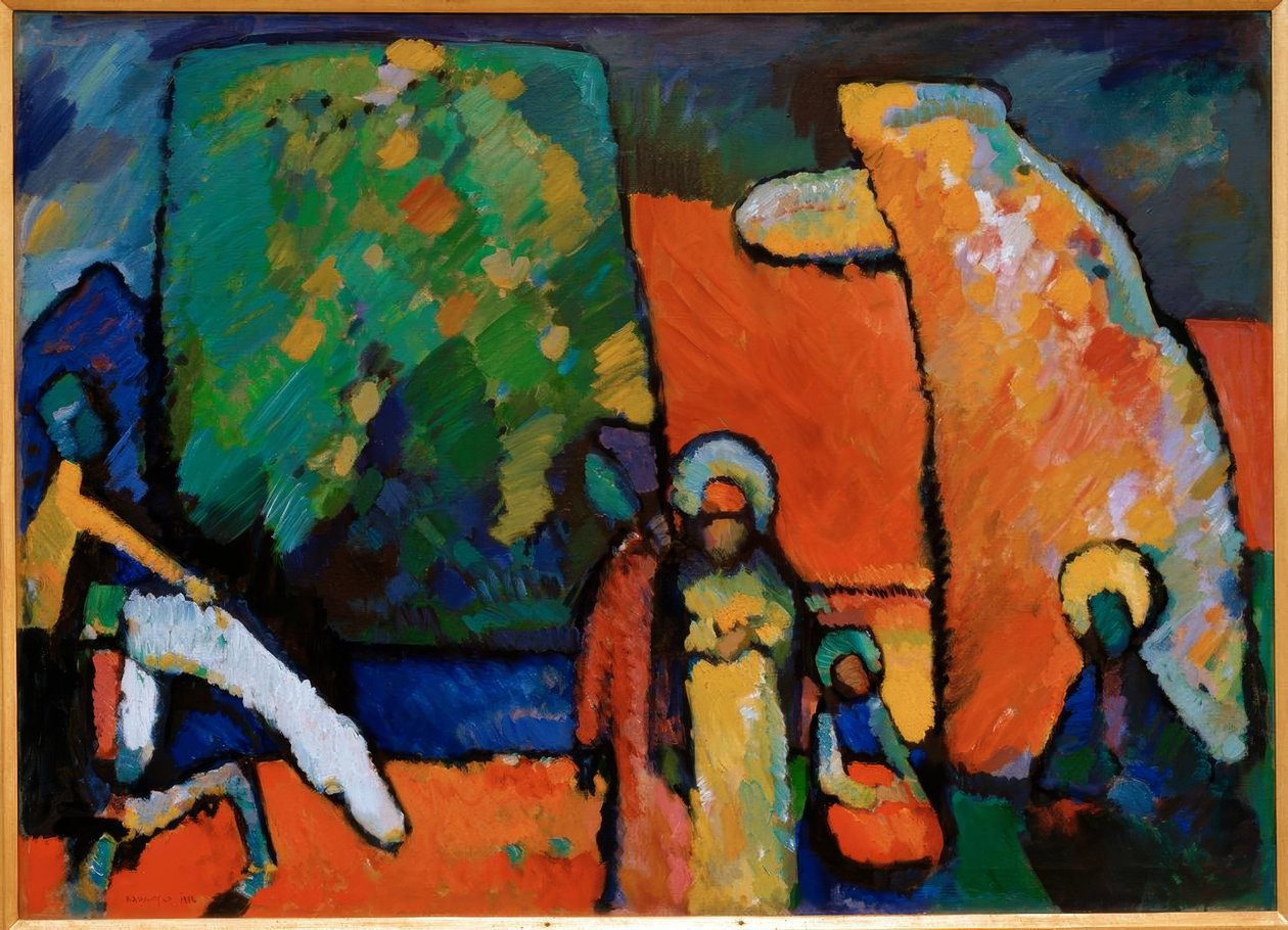Improvizáció 2 (temetési menet) alkotó: Wassily Kandinsky