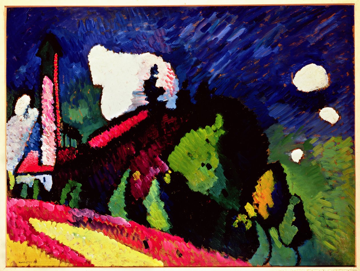 Táj toronnyal, 1909 alkotó: Wassily Kandinsky