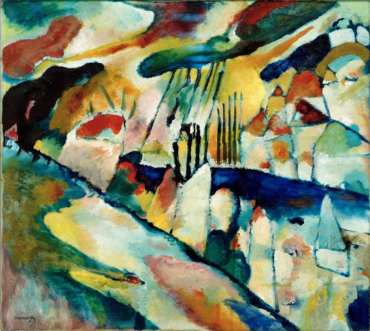 Táj esővel alkotó: Wassily Kandinsky