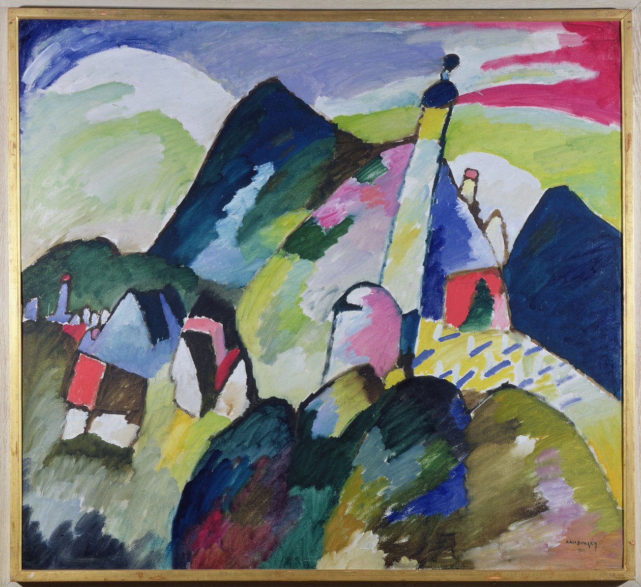 Murnau templommal II, 1910 alkotó: Wassily Kandinsky