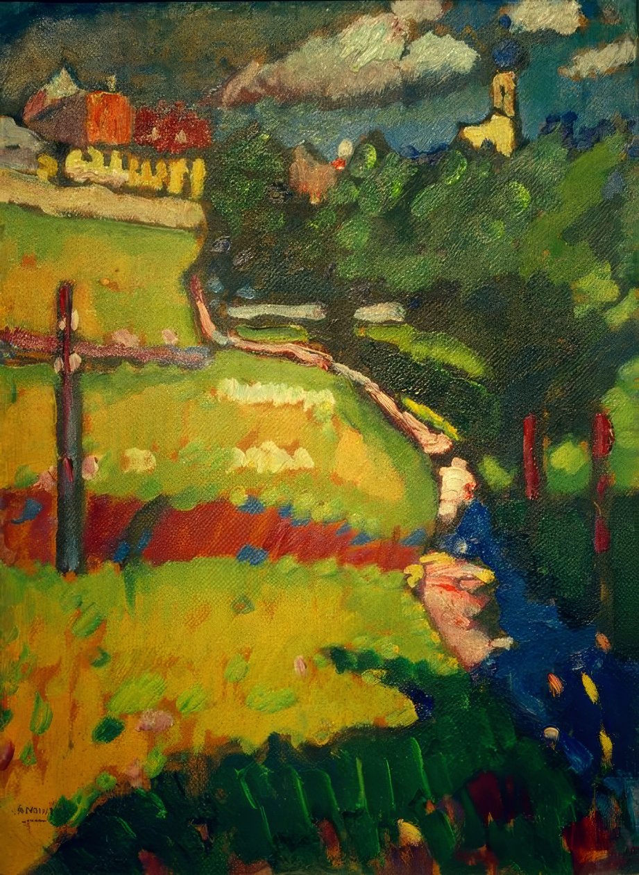 Tanulmány a murnaui templomról alkotó: Wassily Kandinsky