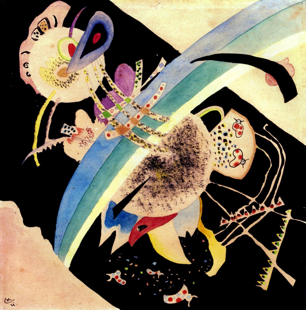 Tanulmány a Körök feketére, 1921 (wc és tus, papír) alkotó: Wassily Kandinsky