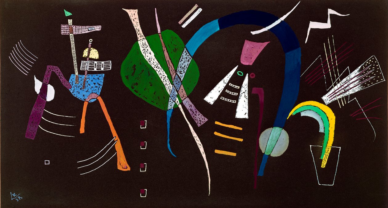 A kék íj Vaszilij Kandinszkij festménye (vagy Vaszilij Kandinszkij vagy Kandinszkij, 1866-1944) 1938 milánói magángyűjtemény alkotó: Wassily Kandinsky
