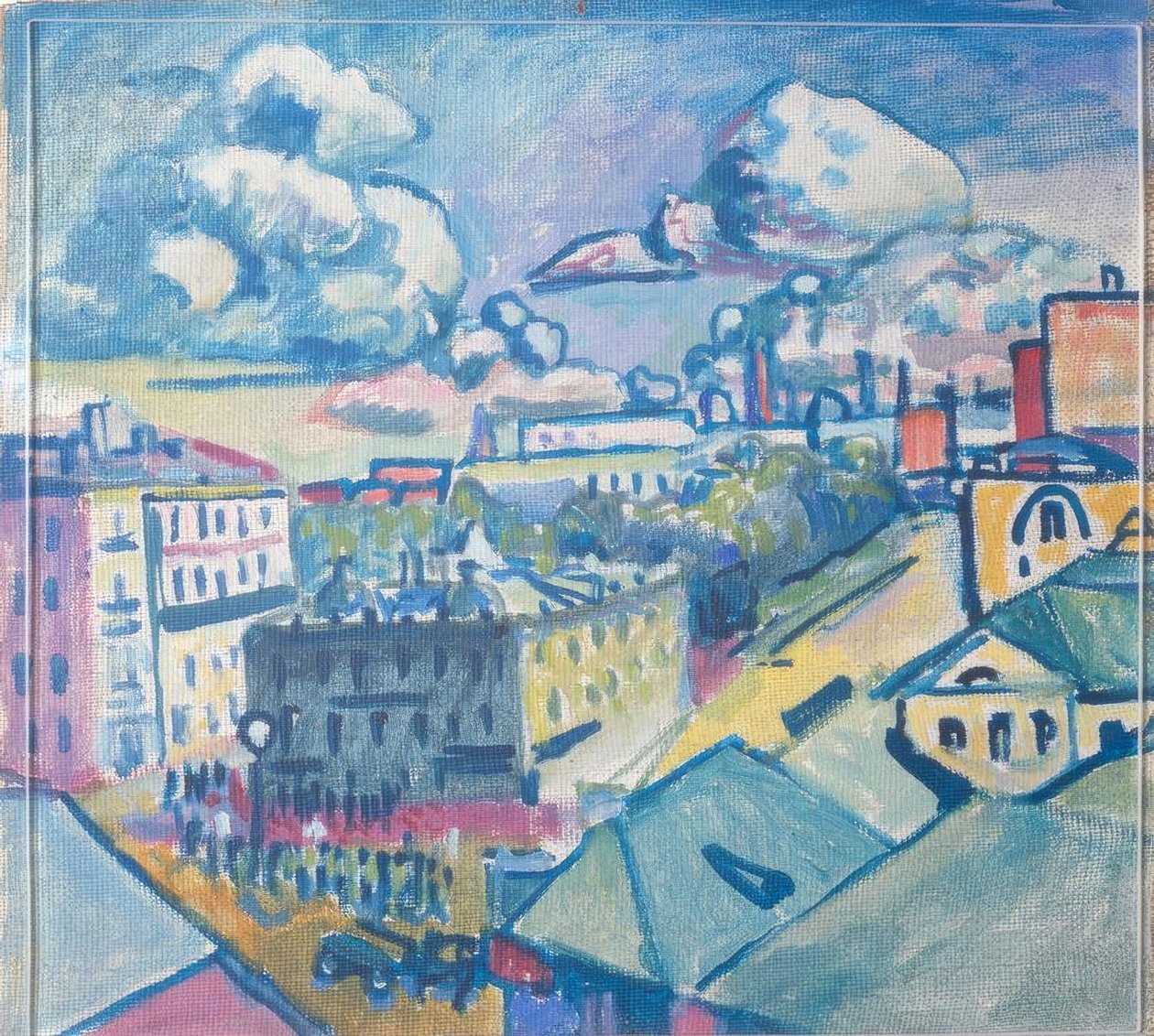 Zubowsky tér Moszkvában az ablakból alkotó: Wassily Kandinsky