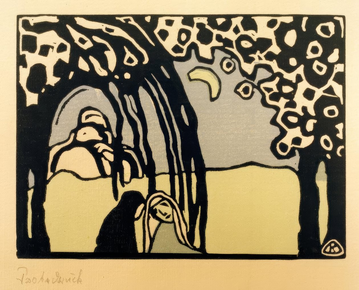 Két nő egy holdbéli tájon alkotó: Wassily Kandinsky