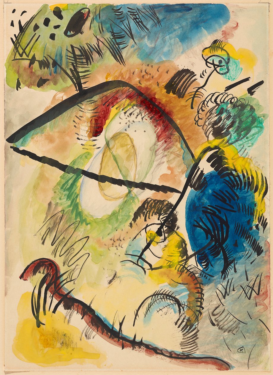 Akvarell IX (Fekete vonalakkal) alkotó: Wassily Kandinsky