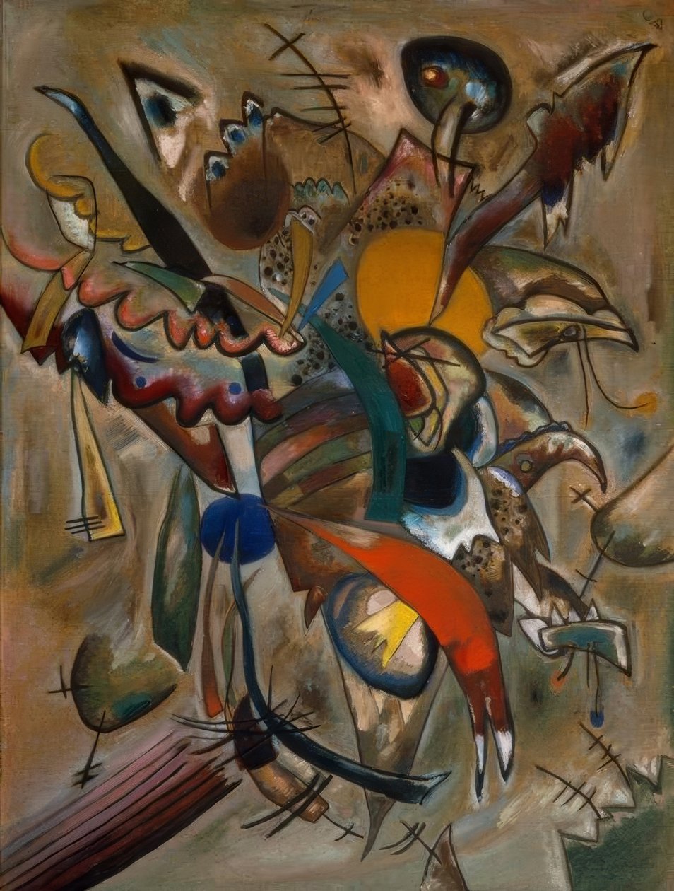 Kép csipkével (kompozíciószám: 234) alkotó: Wassily Kandinsky