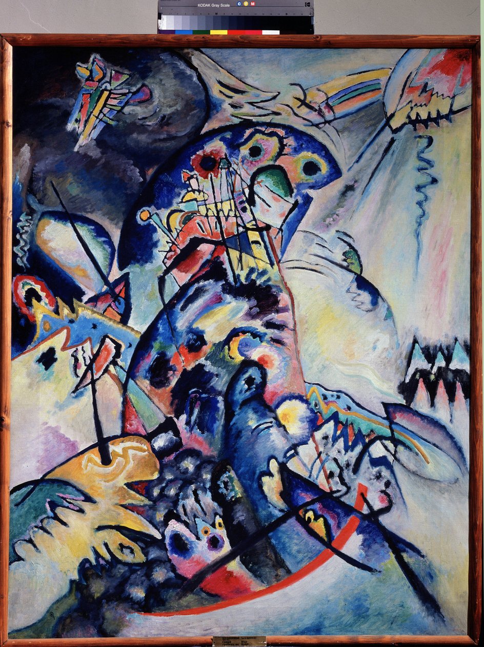 Vaszilij Kandinszkij (vagy Wassily Kandinsky vagy Kandinskyj) "Kék fésű" festménye alkotó: Wassily Kandinsky