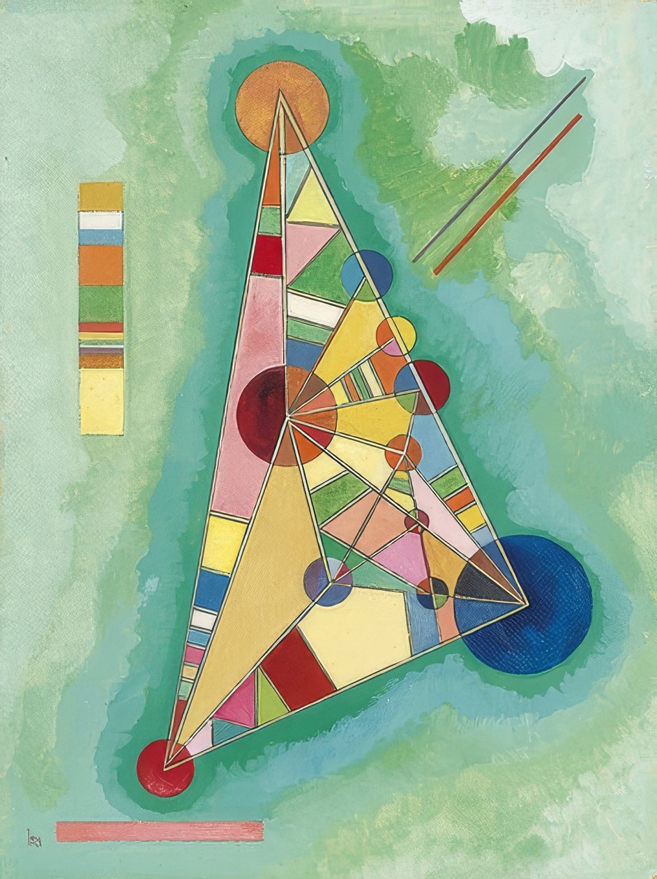 Színes a háromszögben. 1927 alkotó: Wassily Kandinsky